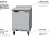 Beverage Air WTF24AHC, 24-Inch Worktop One Door Freezer