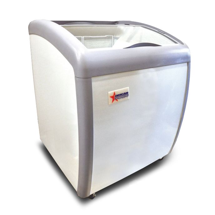 Omcan XS-160YX, 27.75x26.25x34.5-Inch Ice Cream Freezer, Sliding Glass Top, 5.6 Cu. Ft, ETL Listed, ETL Sanitation (Discontinued)